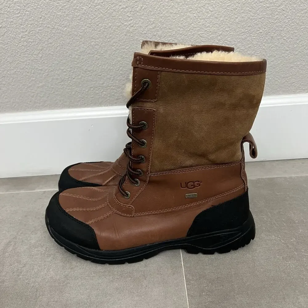 UGG Butte Mens Size 9 Brown Vibram Waterproof Outdoor Snow Boots Shoes 5521